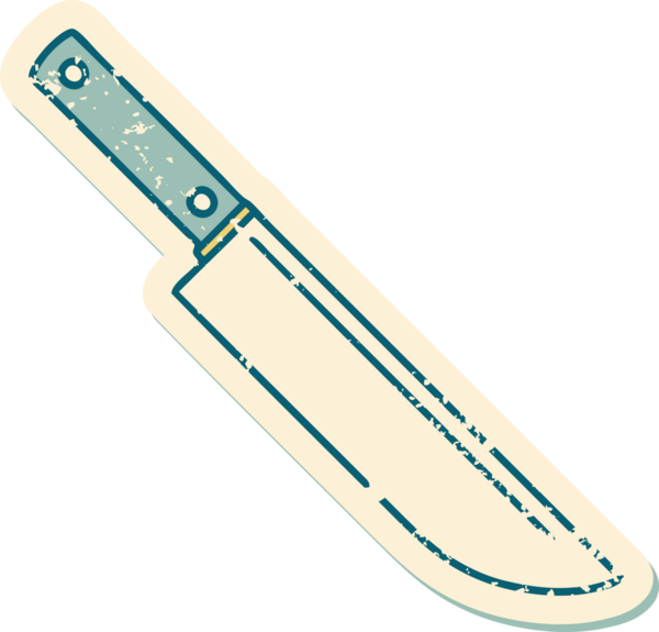 Bir insan tarafından çizilmiş bir bıçağın sembolik dövmesi.