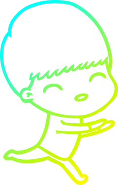 Bir insan tarafından çizilmiş mutlu çizgi film çocuğu çizimi.