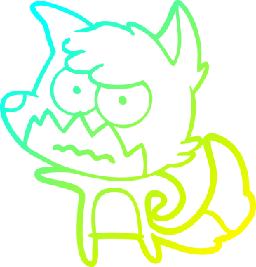 Bir insan tarafından çizilmiş bir çizgi filmin soğuk gradyan çizimi.