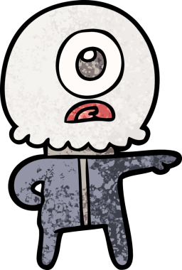 Çizgi film Tepegöz uzaylı uzay adamı bir insan tarafından çizildi.