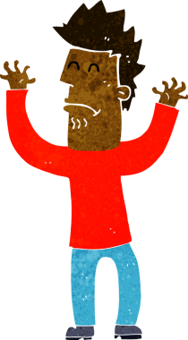 Çizgi film bir insan tarafından çizilmiş stresli adam