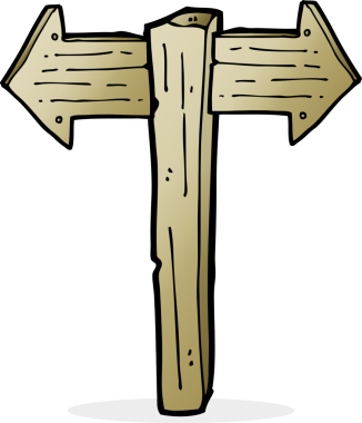 Bir insan tarafından çizilmiş çizgi tabela.