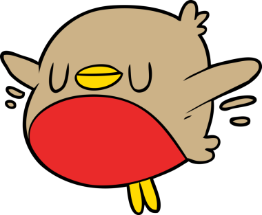 Bir insan tarafından çizilmiş şirin bir çizgi film noel robini.