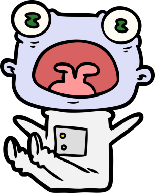 Bir insan tarafından çizilmiş garip uzaylı çığlıkları.