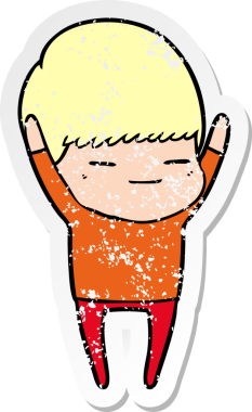 Bir insan tarafından çizilmiş kendini beğenmiş bir çizgi film karakterinin sıkıntılı çıkartması.