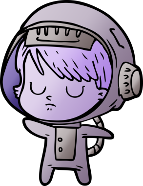 Bir insan tarafından çizilmiş astronot kadın.