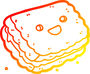 Bir insan tarafından çizilmiş bir bisküvinin sıcak çizgi çizimi