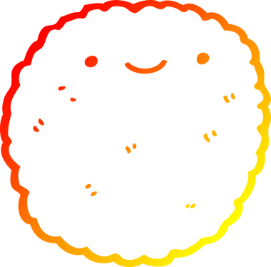 Bir insan tarafından çizilmiş bir bisküvinin sıcak çizgi çizimi