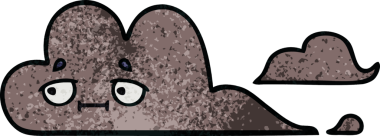 Bir insan tarafından çizilmiş fırtına bulutunun retro grunge deseni.