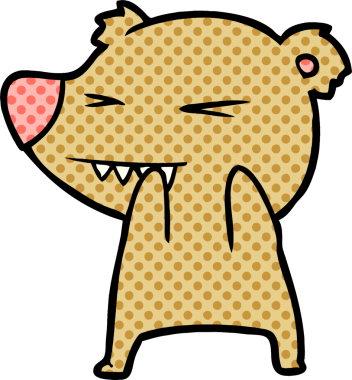 Bir insan tarafından çizilmiş kızgın ayı çizgi filmi.