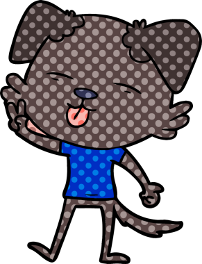 Bir insan tarafından çizilmiş bir çizgi film köpeği.