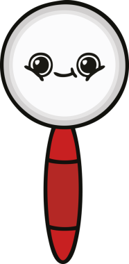 Bir insan tarafından çizilmiş bir büyüteç karikatürü.