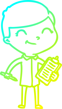 Bir insan tarafından çizilmiş gülümseyen çizgi film çocuğu çizimi.