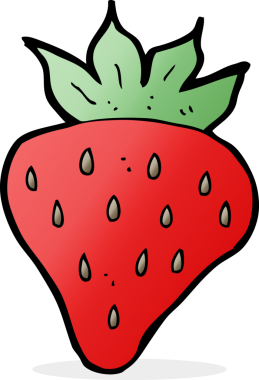 Bir insan tarafından çizilmiş çilek çizgi filmi.