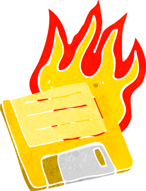 bir insan tarafından çizilmiş eski bilgisayar diski