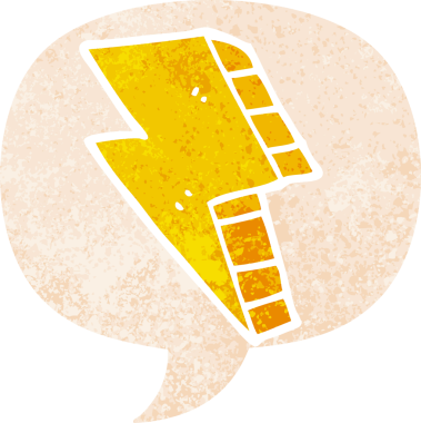 grunge 'da konuşma baloncuğu olan karikatür yıldırımı bir insan tarafından çizilmiş tedirgin geçmiş dokular.