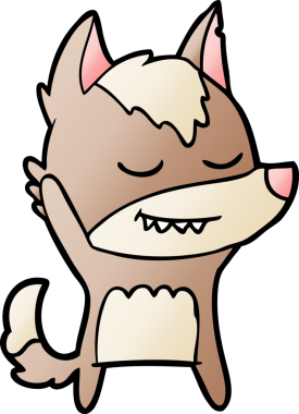 Bir insan tarafından çizilmiş dost canlısı bir kurt.