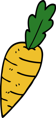 Bir insan tarafından çizilmiş organik havuç karalaması.