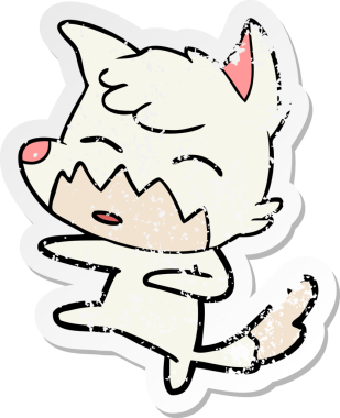 Bir insan tarafından çizilmiş tilki çizgi filminin sıkıntılı çıkartması.