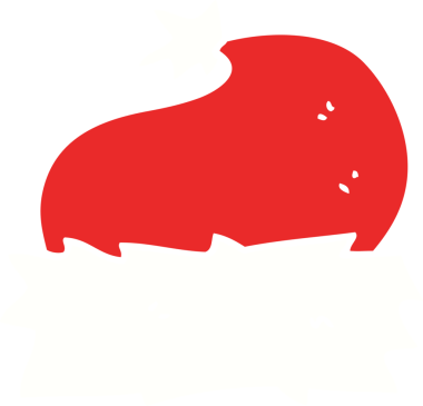 Bir insan tarafından çizilen noel şapkasının düz renk çizimi