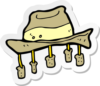 Bir insan tarafından çizilmiş mantarlı bir çizgi film şapkasının çıkartması.