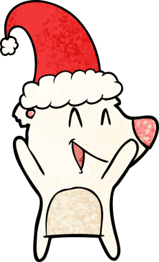 Bir insan tarafından çizilmiş gülen kutup ayısı çizgi filmi.