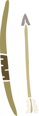 Bir insan tarafından çizilmiş ok ve yay karalaması.