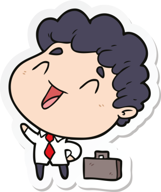 Bir insan tarafından çizilmiş karikatür işadamının çıkartması.