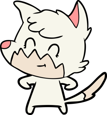 Bir insan tarafından çizilmiş çizgi film dostu tilki.