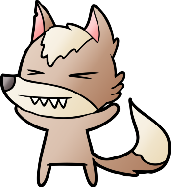 Bir insan tarafından çizilmiş kızgın kurt çizgi filmi.