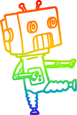 gökkuşağı gradyan çizgisi bir insan tarafından çizilmiş robot çizgi