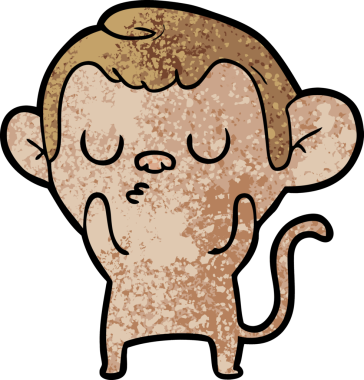 Bir insan tarafından çizilmiş çizgi maymun.