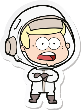 Bir insan tarafından çizilen bir karikatür çıkartması astronotu şaşırttı.