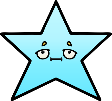 Bir insan tarafından çizilmiş yıldız balığının gölgeli karikatürü