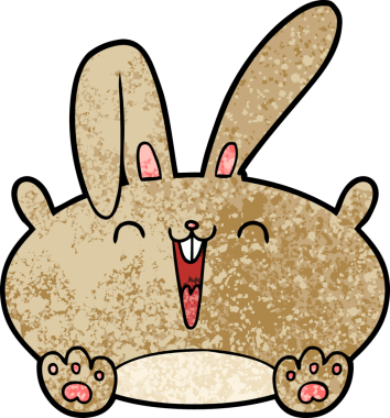 Bir insan tarafından çizilmiş çizgi film tavşanı