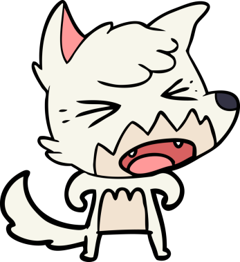 Bir insan tarafından çizilmiş kızgın çizgi film tilkisi.