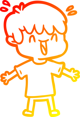 Bir insan tarafından çizilmiş gülen bir çizgi film karakteri çizimi