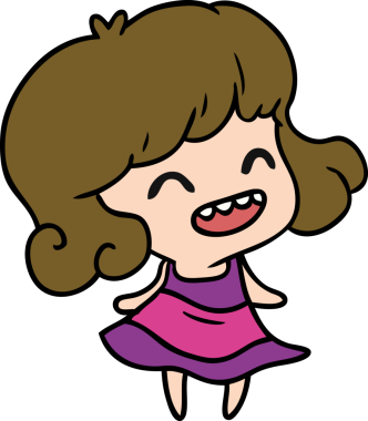 Bir insan tarafından çizilmiş tatlı bir kawai kızının serbest çizimi.