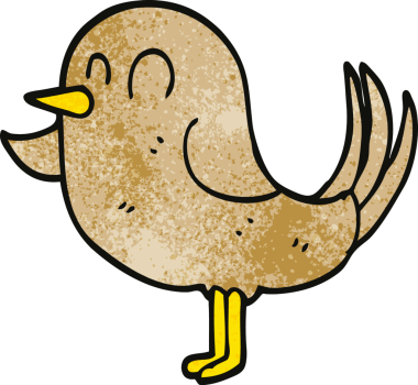 Bir insan tarafından çizilmiş karalama bahçesi kuşu.