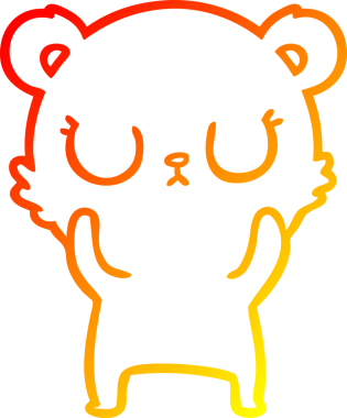 Bir insan tarafından çizilmiş barışçıl bir ayının sıcak çizgi çizgisi.