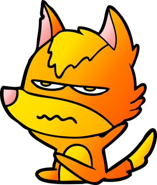 Bir insan tarafından çizilmiş tilki çizgi film karakteri