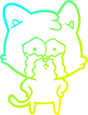 Bir insan tarafından çizilmiş ağlayan bir çizgi filmin soğuk gradyan çizimi