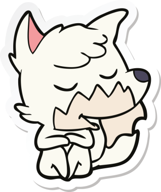 Bir insan tarafından çizilmiş dost canlısı bir tilkinin çıkartması.