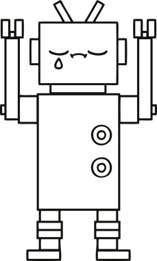 Bir insan tarafından çizilmiş robot çizimi
