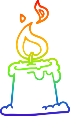 Gökkuşağı gradyan çizgi çizimi Bir insan tarafından çizilmiş mum çizgi