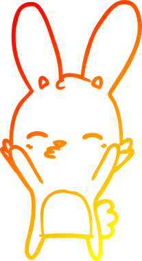 Bir insan tarafından çizilmiş meraklı bir tavşan çizgi filmi.