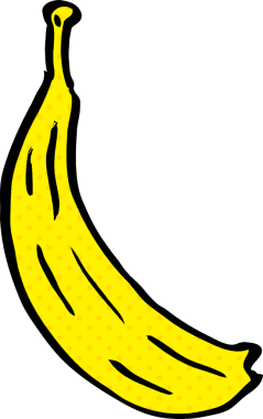 Bir insan tarafından çizilmiş karalama sarı muz