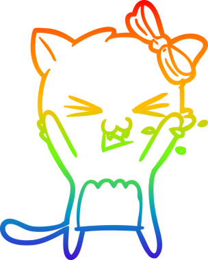 gökkuşağı gradyanı çizimi bir insan tarafından çizilmiş çizgi film kedisi