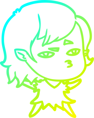 Bir insan tarafından çizilmiş bir vampir kız çizgi filmi.