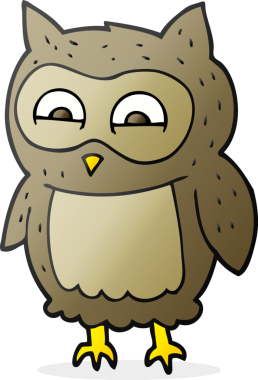 Bir insan tarafından çizilmiş baykuş çizimi.